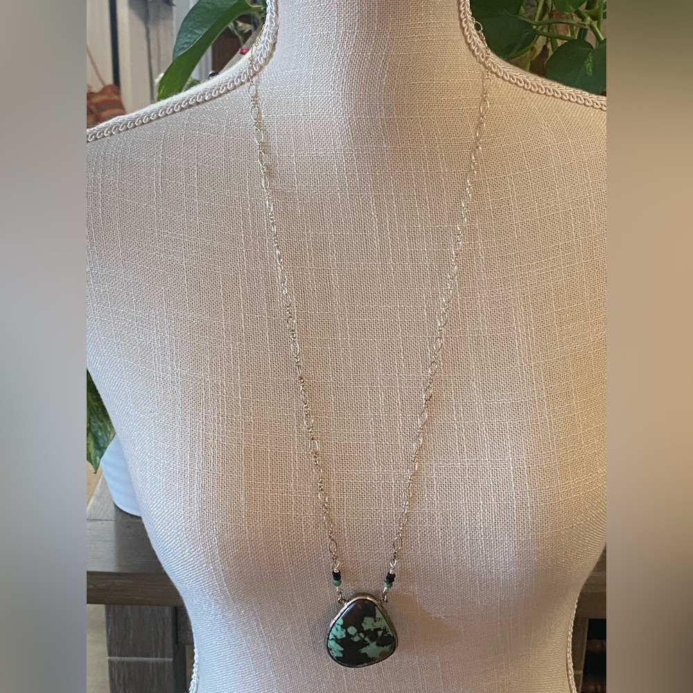 Sterling & Chinese Turquoise Necklace - Picture 7 of 8